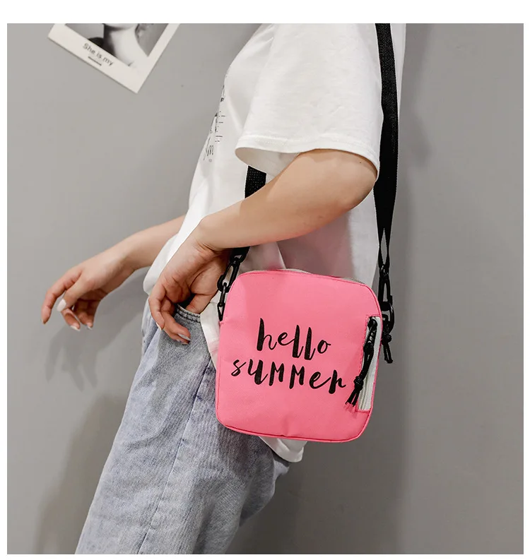 Summer New Style Canvas Bag Women's Versatile Single-shoulder Crossbody Bag Sesame Street Phone Bag Customizable Logo