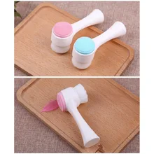 Ручная Мягкая очищающая щетка для волос, глубокая чистка, щетка для мытья лица, двухсторонний силиконовый Очищающий Инструмент