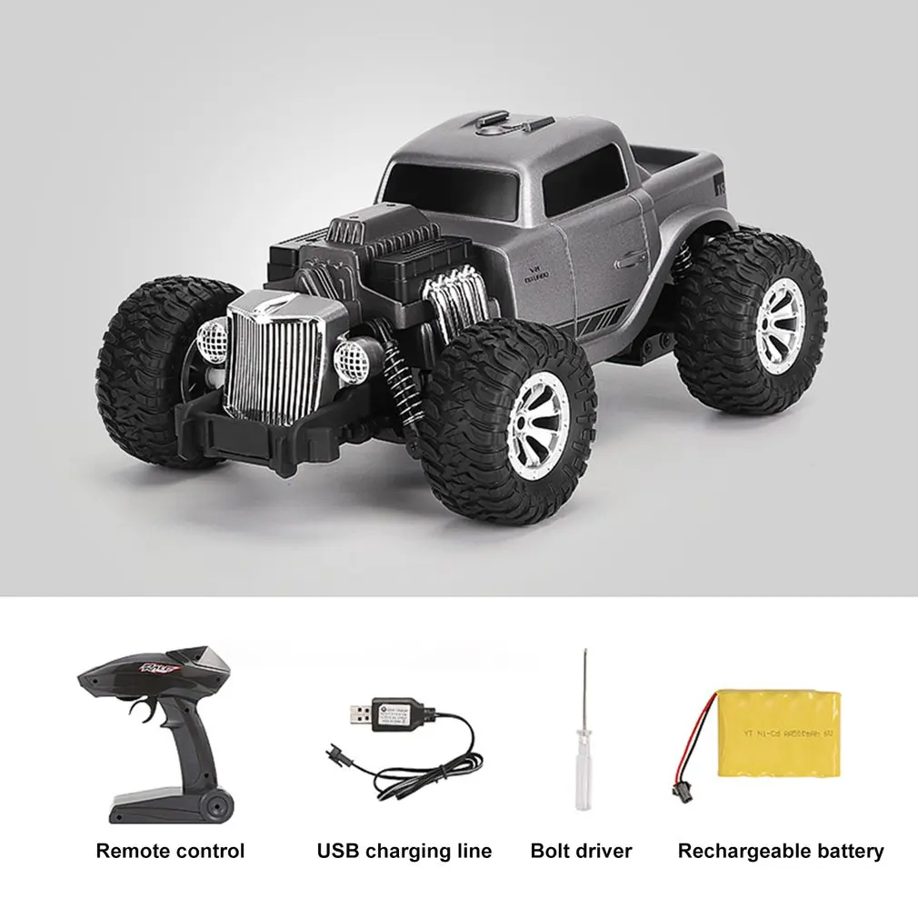 

1:16 Simulation Retro Black Travel Classic Car High speed remote control Off-road Military vehicle Big-feet Toys