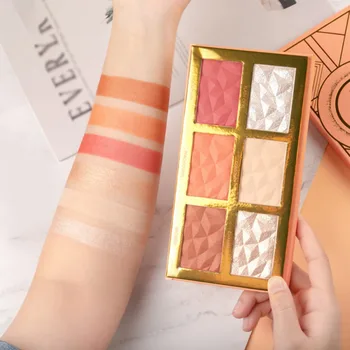 

6 Colors Face Blusher Powder Natural Powder Easy To Wear Makeup Minerals Palettes Blusher Brightening Lasting Durable Colors