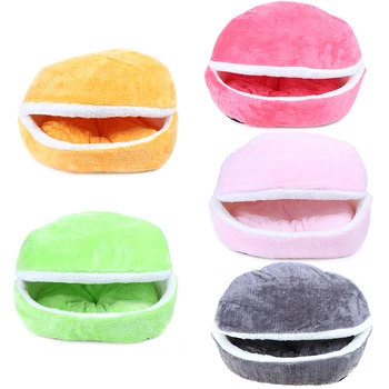 

Warm Cat Bed Dog House Hamburger bed Blability Windproof Pet Mat Puppy Nest Shell Hiding Burger Bun For Winter 5 color