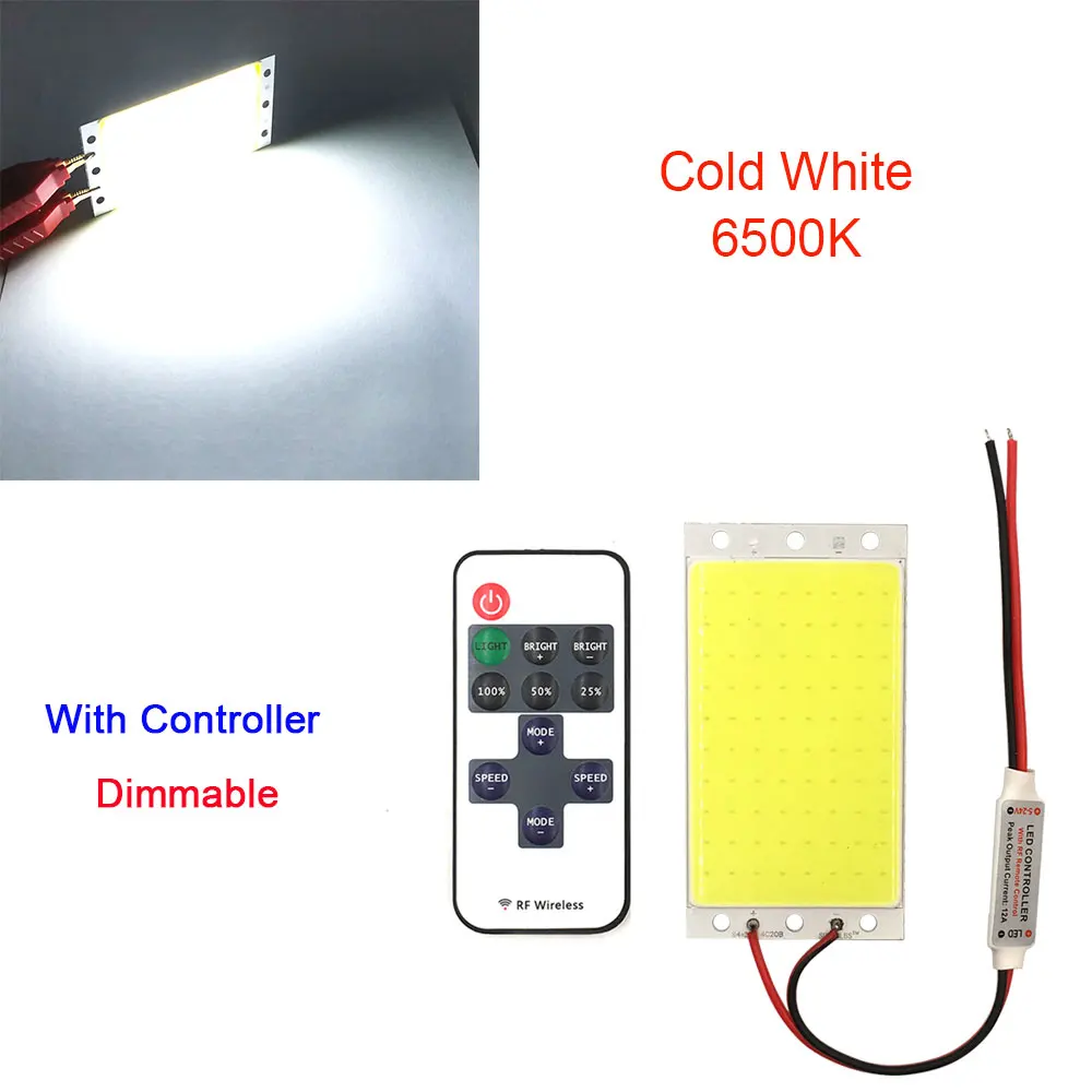 12 В 15 Вт COB светодиодный панельный светильник с регулятором яркости 1500LM теплый натуральный холодный белый DC12V Диммируемый светодиодный светильник для Diy работы Декор лампы - Испускаемый цвет: COB RC CW