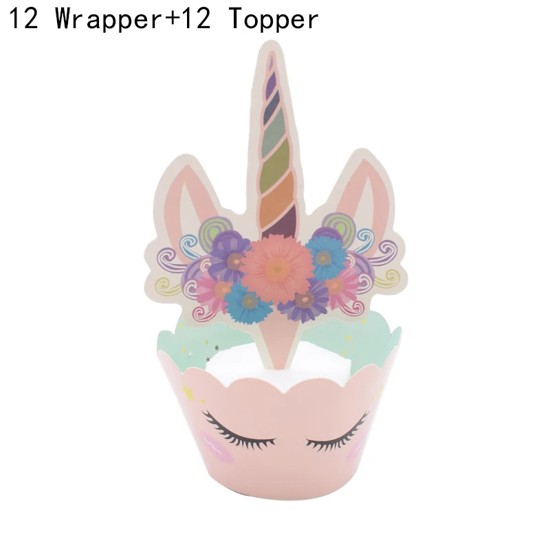 cake decoration8 123 вечерние Единорог Рог ресницы уха Дети День рождения Единорог украшения детский душ DIY вечерние фоновые принадлежности - Цвет: cake decoration8