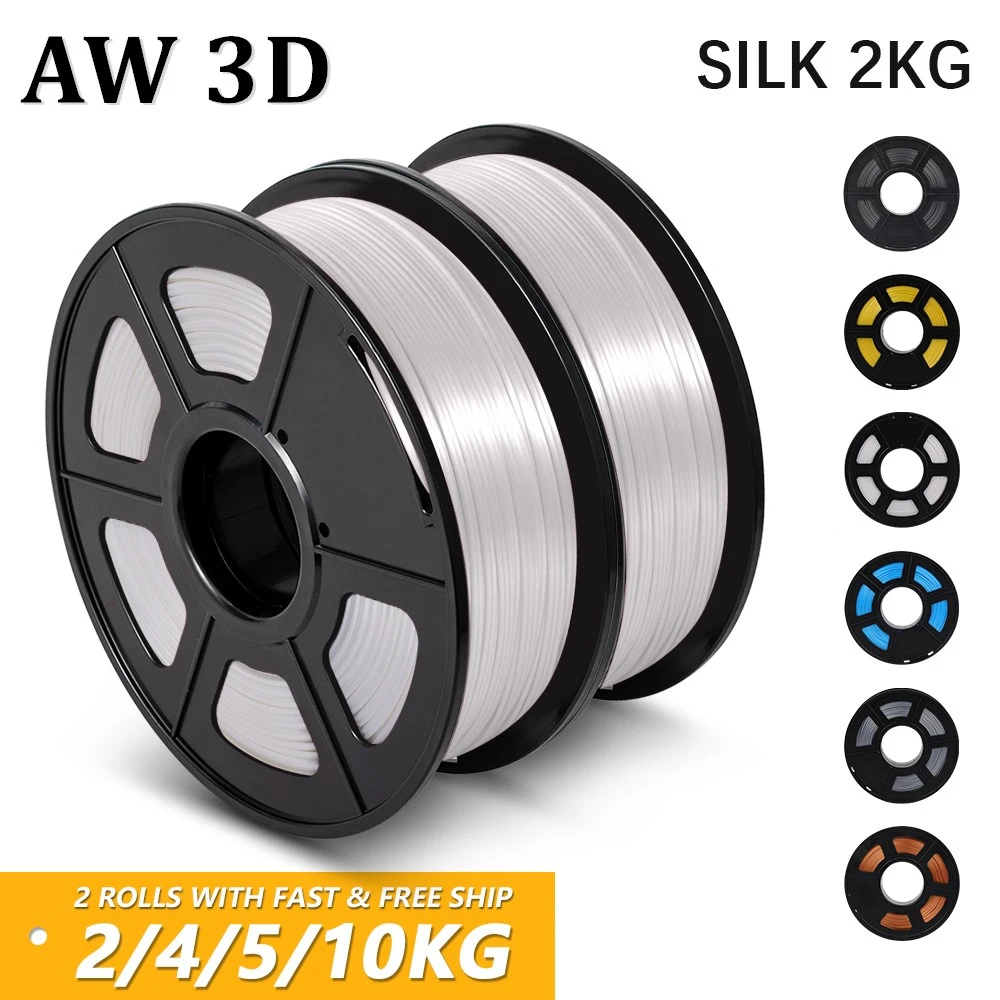 

AW 3D Printing Filament PLA SILK Filament 2/5/10KG For 3D Printer pla silk 3D Printer Filament 1KG/2.2LBS Tolerance +/-0.02mm