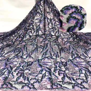 

Madison Embroidery Sequin Lace Fabric Nigerian Mesh Lace Fabric with Sequins High Quality African Tulle Lace for Dresses
