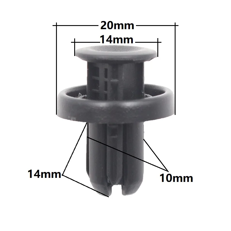 10PCS Black Bumper Hood Fender Push Rivets Retainer Fasteners For Honda 10mm
