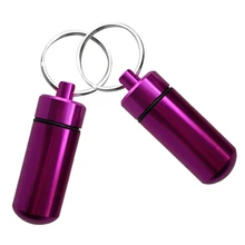 2 шт Высокое качество алюминиевый водонепроницаемый ключ контейнер для колец коробка для хранения таблеток Чехол Фиолетовый