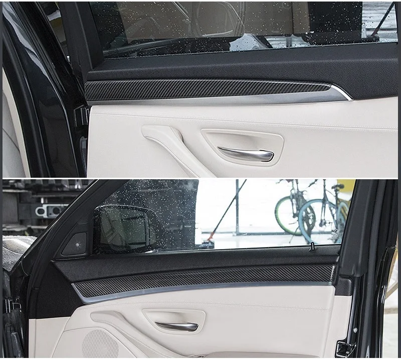 5-Free shipping Interior Door Button Panels Dashboard Dash Kits Carbon Fiber for BMW 5 series F10 2011-2017 carbon interior trims 9pcset