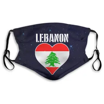 

Lebanon Heart Flag Anti Dust Half Face Mouth Mask with PM2.5 Filters 5 Layers of Protection for Unisex Black