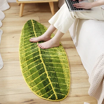 

Cute Leaves Shape Soft Non-slip Bathroom Washable Floor Mats Household Floor Mat Household Floor Mats