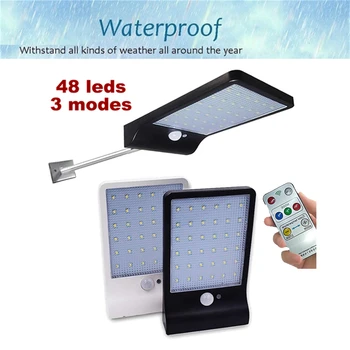 

Solar Powered Lamps 48 LED Waterproof IP65 Sense Light Infrared Sensors Lamp Outdoor Fence Garden Lighting Pathway Wall remote