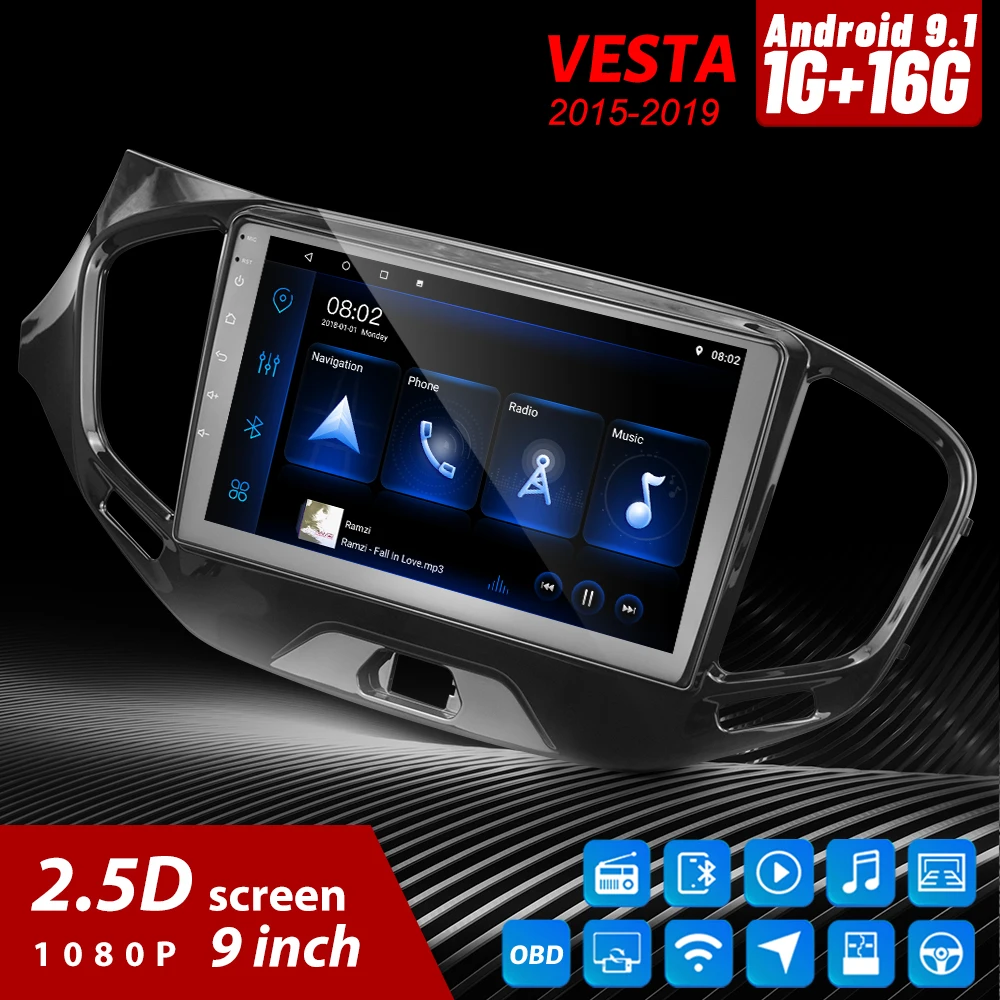 Podofo 2Din Android Car Radio Multimedia Video Player No DVD 2 din Stereo GPS Navigation for Lada VESTA 2015 2016 2017 2018 2019