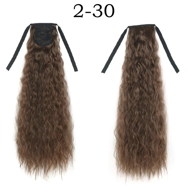 Corn Wavelength Ponytail Synthetic Fake Bandage Hair Extension Black-tailed Blond Girl Heat-resistant Ladies Special Extra Long 1B/30HL