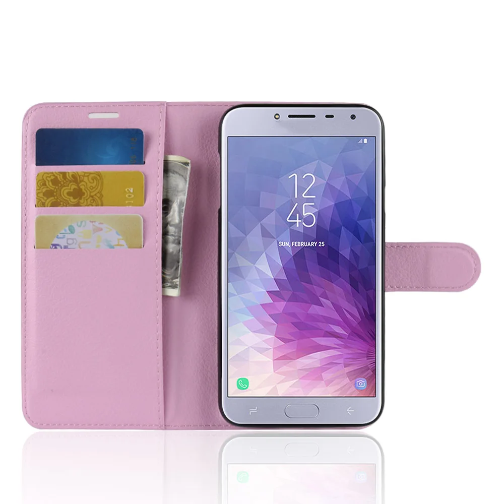 samsung silicone case Wallet Cover Card Holder Phone Cases for Samsung Galaxy J4  Plus J4Plus  Pu Leather Case Protective Shell cute samsung phone case