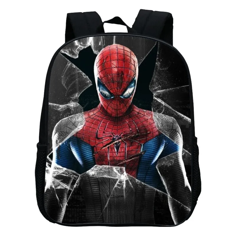 Disney-mochilas con estampados de dibujos animados para bebés y niños, morral escolar de 12 pulgadas con estampados de Héroes, Spiderman