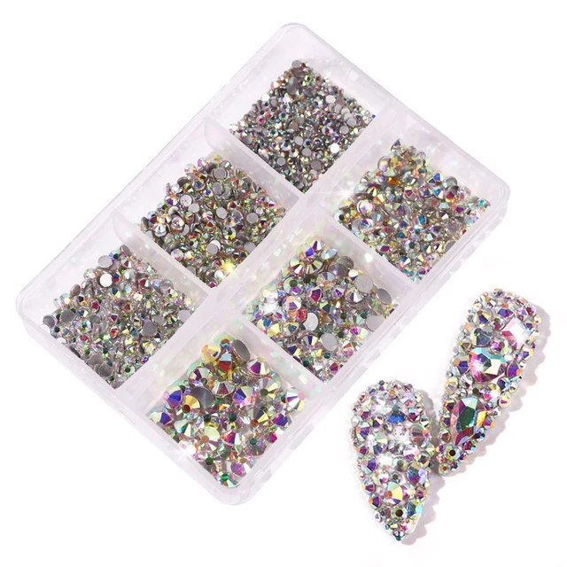 1-Box-Crystal-Nail-Art-Rhinestone-Gold-Silver-Clear-All-Color-Flat-Bottom-Mixed-Shape-DIY jpg