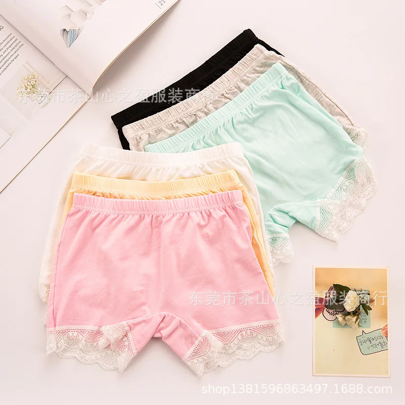 

2019 Summer Children Anti-Exposure Safety Shorts GIRL'S Underwear Children Leggings Baby Mo Generation Cotton Lace Shorts