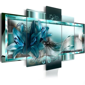 

Diy Diamond Embroidery Full Display Flowers Diamond Painting Rhinestones Cross Stitch Diamond Multi-Blue Floral Pattern