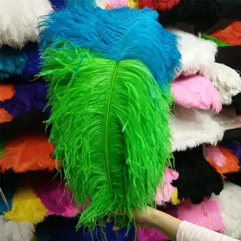 

Hot Sale 50 pcs Green and Sky Blue 28-30inches/70-75cm "thick stem" male ostrich feathers Wedding Birthday Christmas Decoration