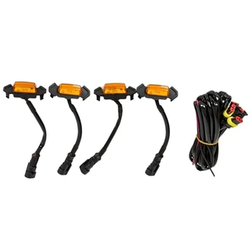 

LED Light 4 Pcs Daytime Running Light Width Indicator Light for 2016-2018 Aftermarket Toyota Tacoma TRD PRO Grille