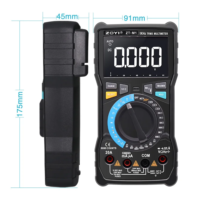 Цифровой мультиметр ZOYI RMS с двойным режимом переменный и постоянный ток частота
