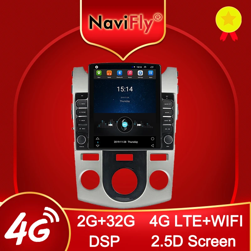 Navifly 2.5D 9 7 &quotTesla стиль для KIA Cerato 2 2008 2013 Android радио Автомобильный мультимедийный
