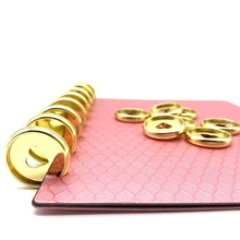 12 шт 28 мм в форме сердца пластиковое кольцо Пряжка Грибное отверстие вкладыш блокнот цветной пластик любовь диск персик сердце кнопка