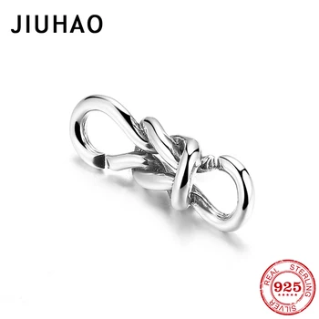 

925 Sterling Silver Vintage knot beads charm fit Rubber Bracelet Jewelry Chain Charm Bracelet Original Female Fine Jewelry