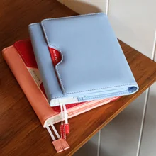 

Pure Color Soft PU Leather Journal Gentle Monthly Daily Agenda Note For Diary 2022 Undated A6 Diary 120 Sheets