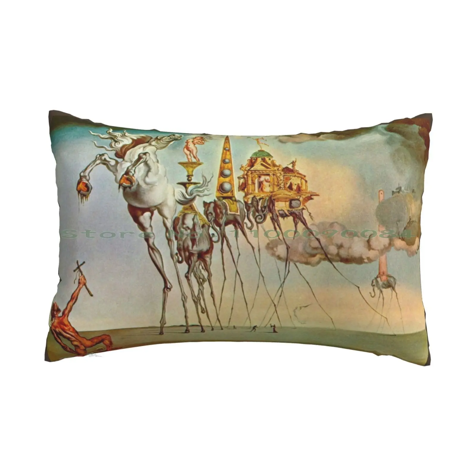 

The Temptation Of St. Anthony Pillow Case 20x30 50*75 Sofa Bedroom Salvador Dalí Salvadordalí Elephants Creepy Dali El Salvador