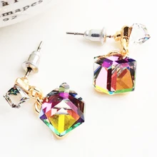 

Chic Shimmer Square Shaped Cubic Crystal Earrings Rhinestone Stud Earrings For Women HTML