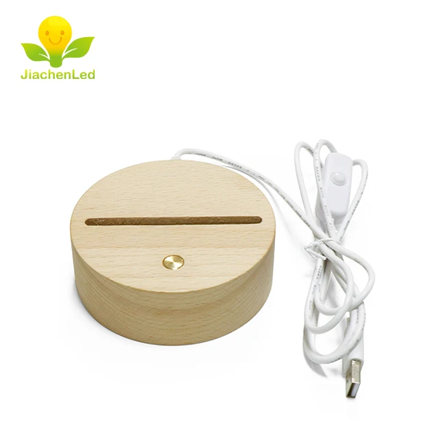 

2018 New Arrival Night Light Base RGB Cat Lamp Base USB Led Wood Base 7 Color