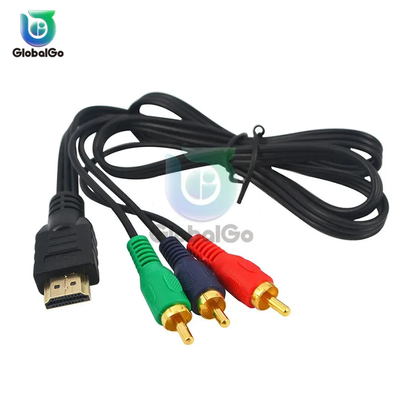 

HDMI to RCA Cable HDMI Male to 3RCA AV Composite Male M/M Connector Adapter Convert Cable Cord Transmitter