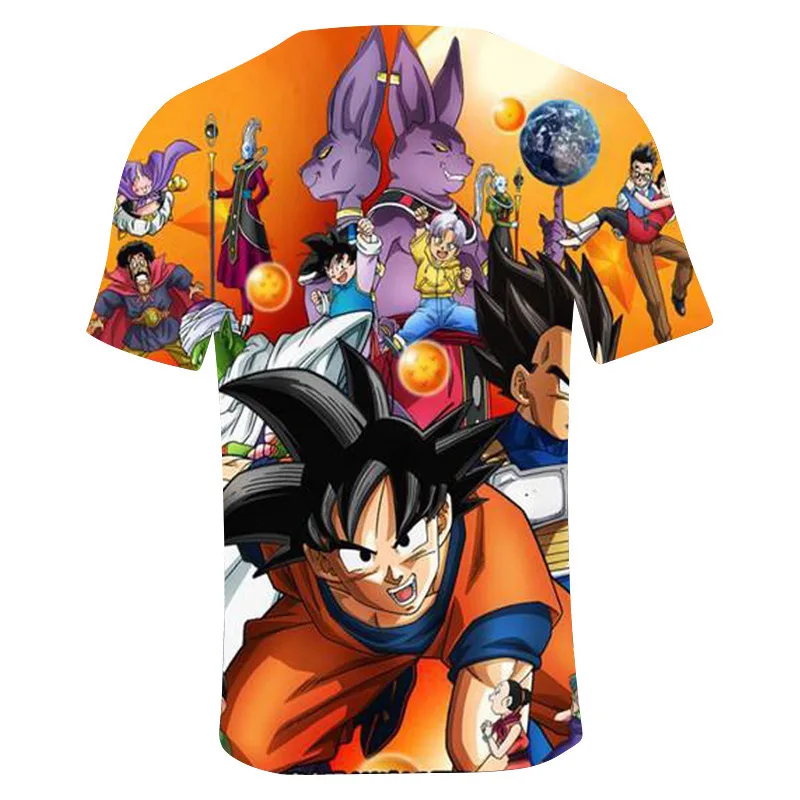 Мальчик футболка мультфильм Dragon Ball Супер saiyan принт рубашки для девочек, детские футболки с круглым вырезом Футболка короткий рукав одежда для маленьких мальчиков и девочек