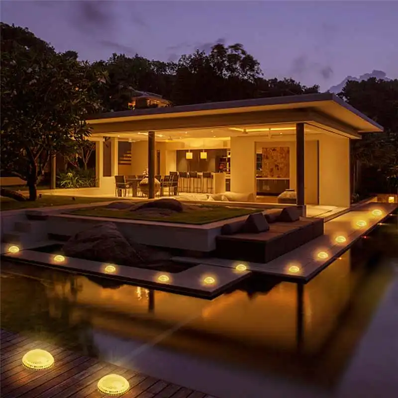 4PCS/Pack Solar LED Lawn Light Warm/Cool White Ground Lamp Waterproof Buried Garden Landscape Channel Outdoor Lighting