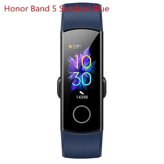 Умный Браслет huawei Honor Band 5, Amoled, цветной, 0,95 дюйма, тачпад, для плавания, для обнаружения пульса, сна, сна, обнаружения кислорода - Цвет: Band 5 Blue