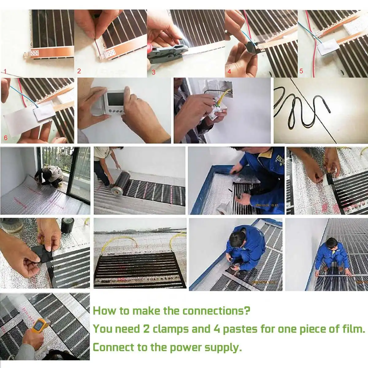 New Infrared Low Power Consumption Energy Saving PTC Self Regulating Underfloor Warm Floor Carbon Heating Film 200~240V 220w/m2