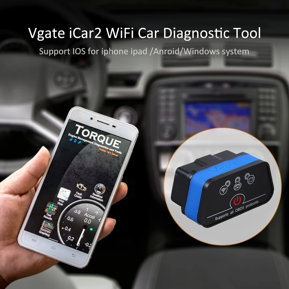 Vgate iCar2 WiFi диагностический инструмент адаптер для Android Phone/PC/IOS Phone Code Reader
