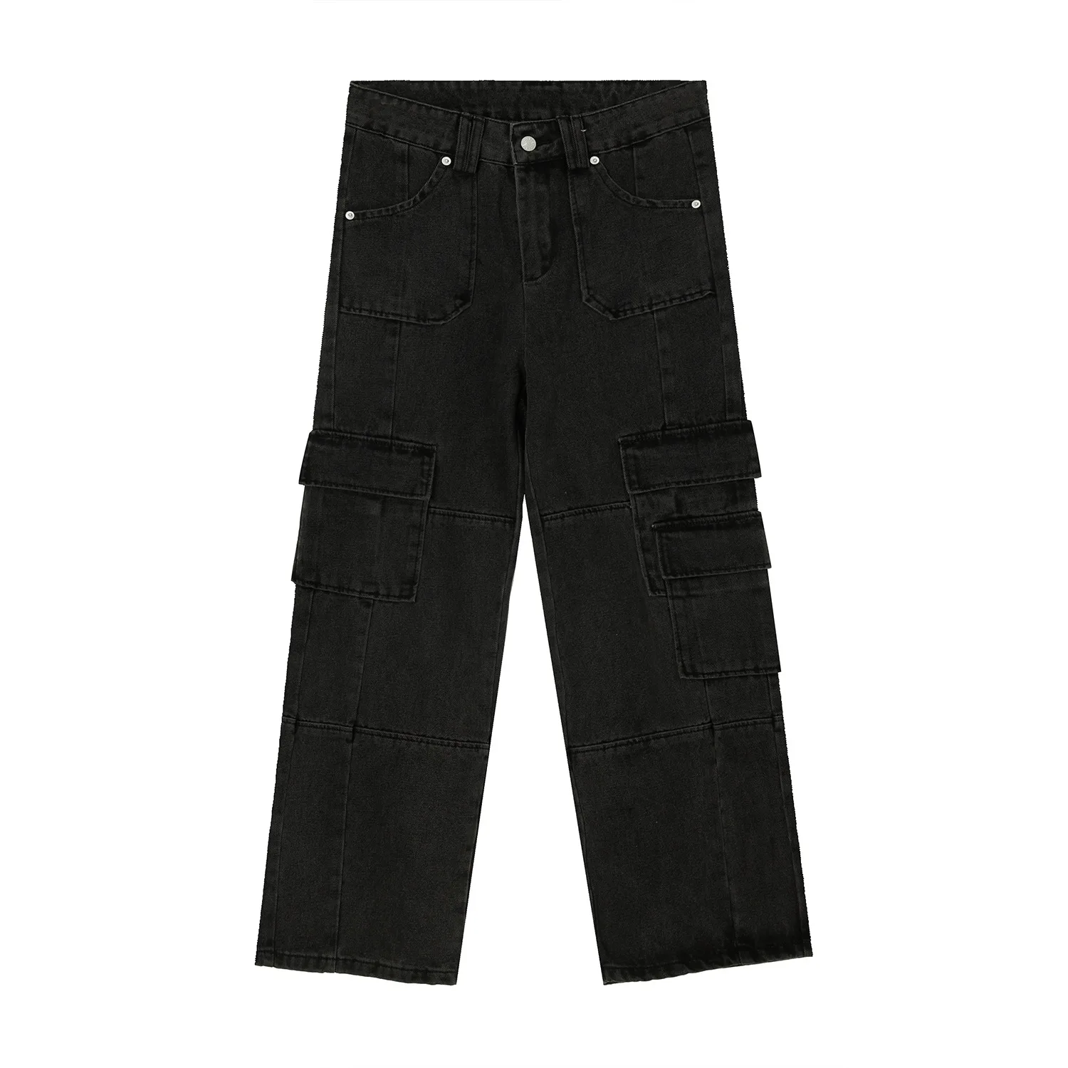 Black Clothing Men 2022 Autumn Vintage Jeans Washed Loose Wide Leg Pants Straight Cargo Pants Baggy Jeans Denim Jeans Streetwear