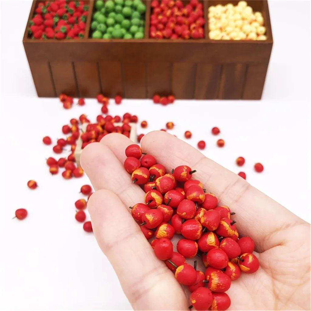 

Kitchen Model Play Toys For Children 10Pcs 1:12 Dollhouse Miniature Fruit Red Apple Dining Realistic Toy Dollhouse Accessories