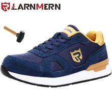 LARNMERN Safety Breathable Lightweight Shoes Steel shoes Toe Work winter Shoes For Men