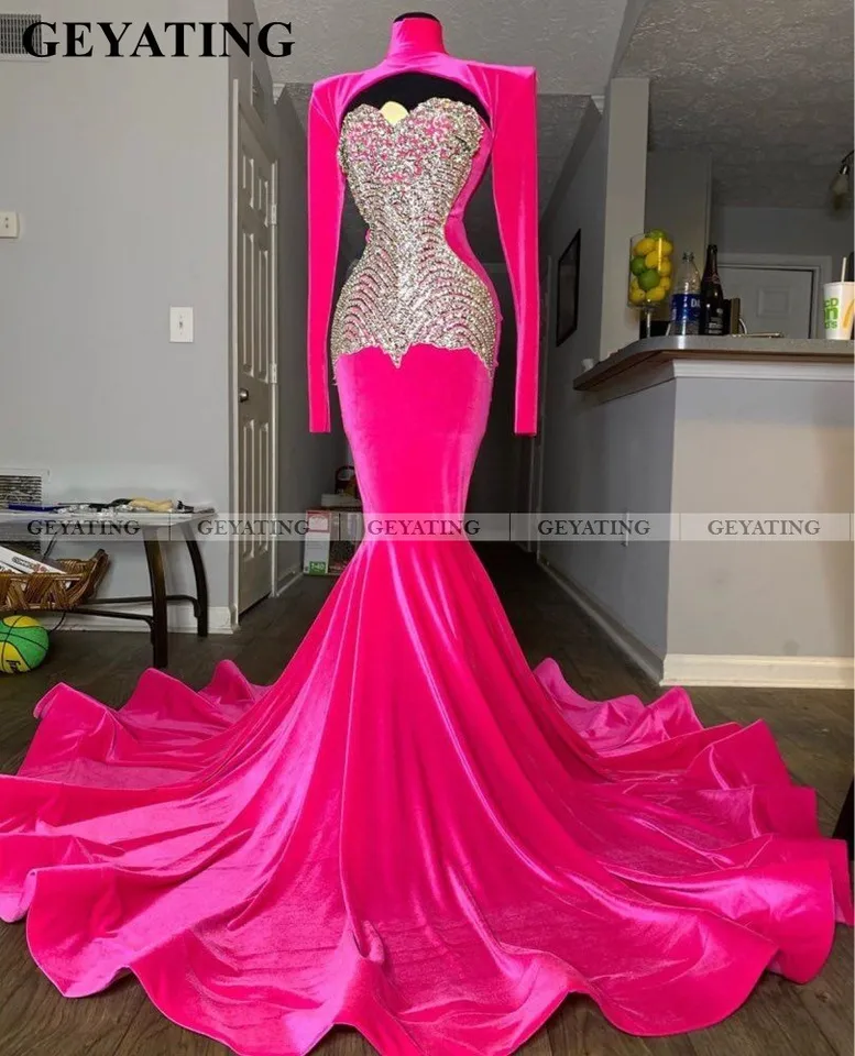 bright pink prom dress