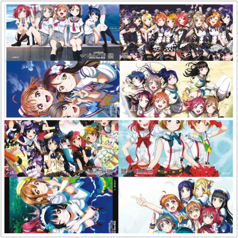 8 шт./компл. тисненый постер с аниме Love Live LoveLive! Школьный идол проект фигурки Kousaka