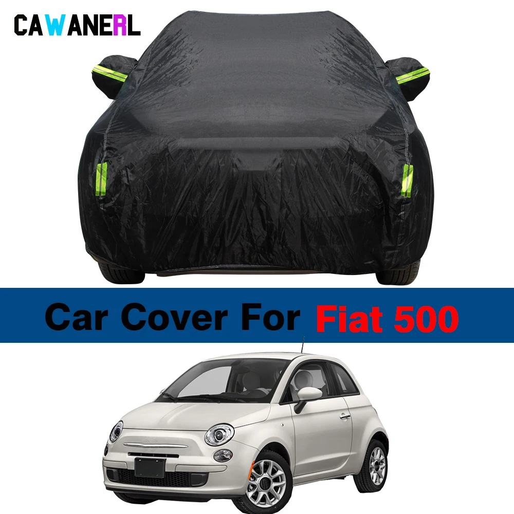 Full Car Cover Outdoor Auto Sun Shade Anti-UV Snow Rain Protection  Waterproof Cover Dustproof For Fiat 500