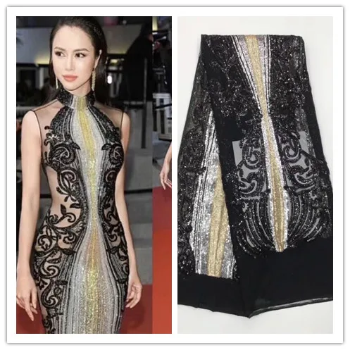 hot sale nigerian french lace fabric SYJ-9899 with sequins special african Net Tulle for nice dress | Дом и сад