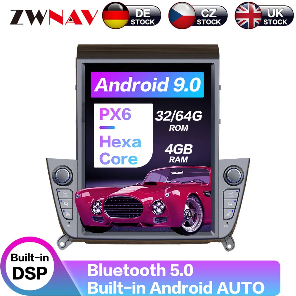 

Android 9.0 4+64G PX6 Vertical Tesla Screen With DSP Carplay Car Multimedia No DVD Player For HYUNDAI IX35 2018 2019 2020 Radio