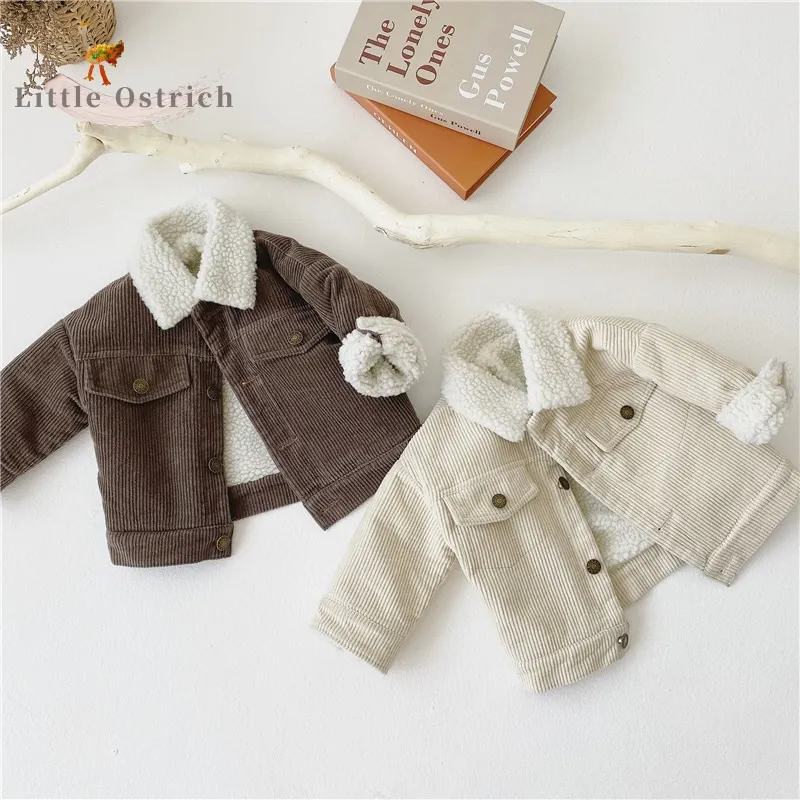 Newborn Baby Girl Boy Corduroy Jacket Infant Toddler Child Coat Autumn Spring Winter Warm Thick Kid Outwear Clothes 0-3Y |