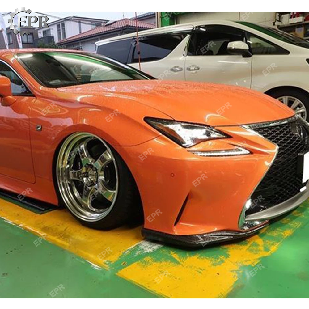 Углеродное волокно передняя губа для Lexus RC200t RC350- передняя губа 2 шт.(F-sport Bumper только) комплект для кузова тюнинг отделка для RC350 Racing