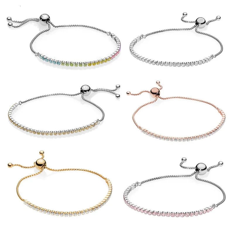 Закон 925 Серебряный Boho скользящая цепь браслеты для женщин Bijoux Femme панк рождественские подарки