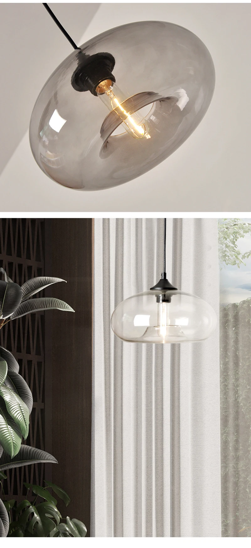 Lustre moderno de Vidro Manchado para Sala